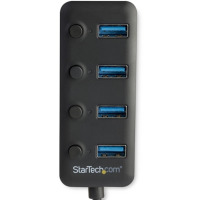 StarTech.com 4 Port USB 3.0 Hub - USB Type-A to 4x USB-A with Individual On/Off Port Switches - SuperSpeed 5Gbps USB 3.2 Gen 1 - Bus Power - 4 port USB 3.0 hub with individual port switches - 4x USB Type-A ports - SuperSpeed 5Gbps (USB 3.2/3.1 Gen 1) - Bus powered USB hub (4.5W shared w/downstream d dual port switches - 4x USB Ty pe-A ports - SuperSp
