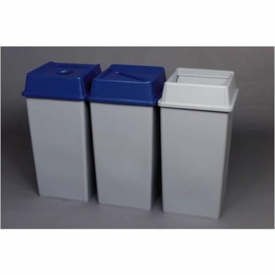 Rubbermaid Commercial Universal 35 Gal Square Gray - 132.49 L Capacity - Square - For Indoor, Outdoor - Durable, Crack Resistant, Dent Resistant, Puncture Resistant, UV Resistant - 27.6" (701.04 mm) Height x 19.5" (495.30 mm) Width x 19.5" (495.30 mm) Depth - Resin - Gray  