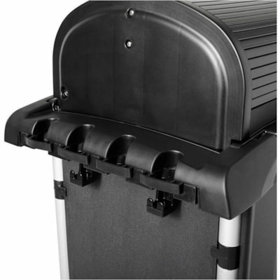Rubbermaid Commercial Janitorial Cleaning Cart With Doors and Hood - High Security, Black - 4 Casters - 4" (101.60 mm) Caster Size - Plastic, Aluminum - Black, Yellow CART  BLACK 