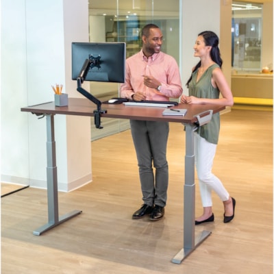 Fellowes High-Pressure Laminate Desktop - Mahogany Rectangle, High Pressure Laminate (HPL) Top - 220 lb (99.79 kg) Capacity - 60" (1524 mm) Table Top Length x 30" (762 mm) Table Top Width x 30" (762 mm) Table Top Depth x 1.1" (28.70 mm) Table Top Thickness - Assembly Required - Mahogany - 1 Each  - Mahogany 
