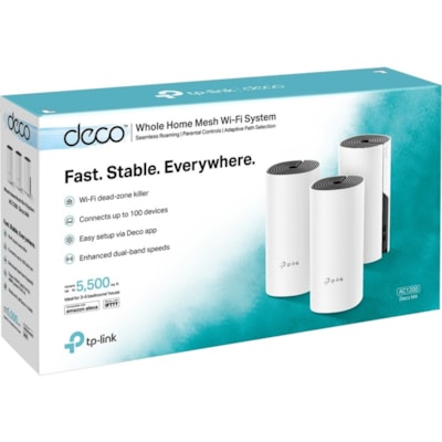 TP-Link - Point d'accès sans fil Deco M4 Bi bande IEEE 802.11ac 1,17 Gbit/s - 2,40 GHz, 5 GHz - 2 x Antenne(s) interne - Interne - Technologie MIMO - 2 x Réseau (RJ-45) - Gigabit Ethernet - Bluetooth 4.2 - Bureau - 3  