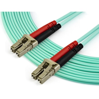 StarTech.com 7m (22ft) LC/UPC to LC/UPC OM4 Multimode Fiber Optic Cable, 50/125µm, 100G, Low Insertion Loss, LSZH Fiber Jumper Cord - 7m (22ft) OM4 Multimode LC/LC-UPC Fiber Cable; 1/10/40/100 Gbps Full Duplex; 50/125µm Core w/ Aramid Sheath; Bandwidth: 2000MHz·km at 850nm w/ VCSEL sourc r Optic Patch cable connects w ith SFP+ and QSFP+ t