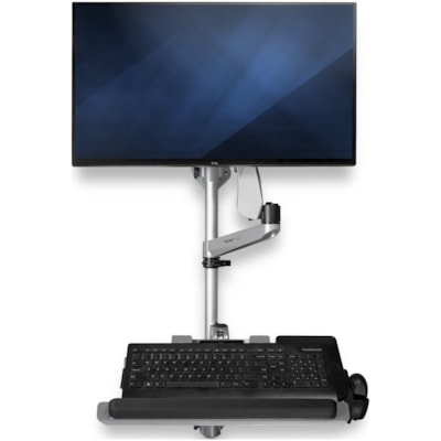 StarTech.com Wall Mount Workstation - Foldable Ergonomic Standing Desk - Height Adjustable 34" VESA Monitor Arm/Padded Keyboard/Mouse Tray - Ergonomic wall-mounted workstation - VESA monitor arm for up to 34in/19.8lb display - Foldable standing desk - Pull-out articulating monitor arm & keyboard tra tion - VESA monitor arm for up  to 34in/19.8lb disp