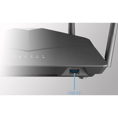 D-Link DIR-2640 Wi-Fi 5 IEEE 802.11ac Ethernet Wireless Router - 2.40 GHz ISM Band - 5 GHz UNII Band - 4 x Antenna(4 x External) - 325 MB/s Wireless Speed - 4 x Network Port - 1 x Broadband Port - USB - Gigabit Ethernet - VPN Supported - Desktop bit Router 