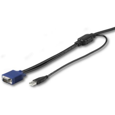 StarTech.com 10 ft. (3 m) USB KVM Cable for StarTech.com Rackmount Consoles - VGA and USB KVM Console Cable (RKCONSUV10) - 9.8 ft (3 m) KVM Cable for KVM Console, Server, KVM Switch - First End: 1 x 14-pin HD-15 - Male - Second End: 1 x 15-pin HD-15 - Male, 1 x 4-pin USB 2.0 Type A - Male - Supports bles your switch kit to conven iently operate your