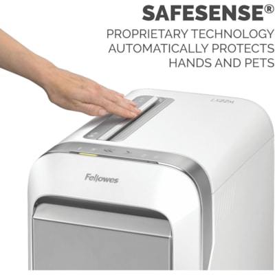 Fellowes Powershred LX220 100% Jam Proof Micro-cut Shredder - Micro Cut - 20 Per Pass - for shredding Paper, Credit Card, Paper Clip, Staples, Junk Mail - 0.2" (3.97 mm) x 0.5" (12.70 mm) Shred Size - P-4 - 1.40 in/s (35.56 mm/s) - 9" (228.60 mm) Throat - 20 Minute Run Time - 30.28 L Wastebin Capaci P4. 9" THROAT. 8 GAL 30MIN ON/15MIN OFF.4200' T/PUT