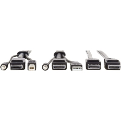 Tripp Lite series KVM Cable - 10 ft (3.05 m) KVM Cable for KVM Switch, Computer, Monitor - First End: 1 x Mini-phone Audio - Male, 1 x DisplayPort 1.2 Digital Audio/Video - Male, 1 x USB 2.0 Type A - Male - Second End: 1 x Mini-phone Audio - Male, 1 x DisplayPort 1.2 Digital Audio/Video - Male, 1 x  Port KVM Cable Kit - DP  USB 3.5 mm Audio (3xM/3x