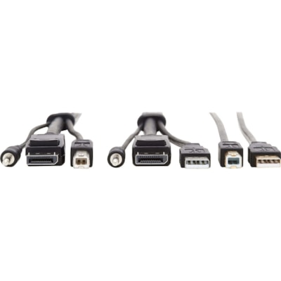 Tripp Lite series P783-010-U KVM Cable - 10 ft (3.05 m) KVM Cable for KVM Switch, Computer - First End: 1 x Mini-phone Audio - Male, 1 x DisplayPort 1.2 Digital Audio/Video - Male, 1 x USB 2.0 Type A - Male - Second End: 1 x Mini-phone Audio - Male, 1 x DisplayPort 1.2 Digital Audio/Video - Male, 1    USB  3.5 mm Audio (3xM/3xM) + USB (M/M)  4K  4:4