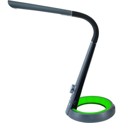 Royal Sovereign LED Desk Lamp with USB and Night Light - RDL-110U - 22" (558.80 mm) Height x 7" (177.80 mm) Width - 8 W LED Bulb - 450 lm Lumens - ABS - Desk Mountable - Black, Titanium Gray - for Desk WITH USB & NIGHTLIGHT BLACK & TITANIUM GREY