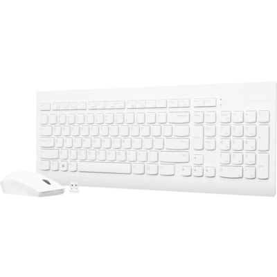Lenovo 510 Wireless Combo Keyboard & Mouse (White) - US English (103P) - USB Wireless RF - English (US) - White - USB Wireless RF Mouse - Optical - 1200 dpi - Scroll Wheel - White - Symmetrical - AA - Compatible with Windows - Retail ite 