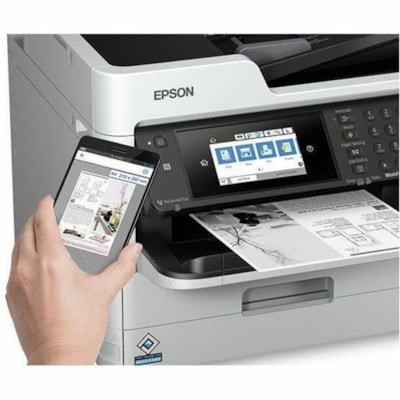 Epson WorkForce Pro WF-M5799 Wireless Inkjet Multifunction Printer - Monochrome - Copier/Fax/Printer/Scanner - 4800 x 1200 dpi Print - Automatic Duplex Print - Up to 45000 Pages Monthly - Color Flatbed Scanner - 1200 dpi Optical Scan - Monochrome Fax - Gigabit Ethernet - Wireless LAN - Wi-Fi Direct,  PRNT 
