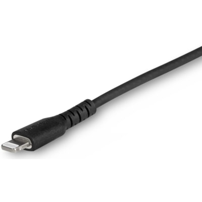 StarTech.com 3 foot/1m Durable Black USB-C to Lightning Cable, Rugged Heavy Duty Charging/Sync Cable for Apple iPhone/iPad MFi Certified - Aramid fiber shelters heavy duty lightning cable from stress of bends/twists - Black durable strong rugged USB-C to Lightning charger cable - Strain relief for 1  CABL 