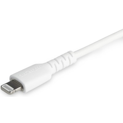 StarTech.com 3 foot/1m Durable White USB-C to Lightning Cable, Rugged Heavy Duty Charging/Sync Cable for Apple iPhone/iPad MFi Certified - Aramid fiber shelters heavy duty lightning cable from stress of bends/twists - White durable strong rugged USB-C to Lightning charger cable - Strain relief for 1  CABL 