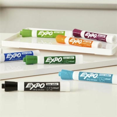 Expo Low Odor Dry Erase Markers, Chisel Tip - Broad Chisel, Medium, Fine Marker Point - Green Ink - Alcohol Based - 1 Each LOW ODOUR CHISEL POINT NON TOXIC SANFORD EXPO LOW ODOUR