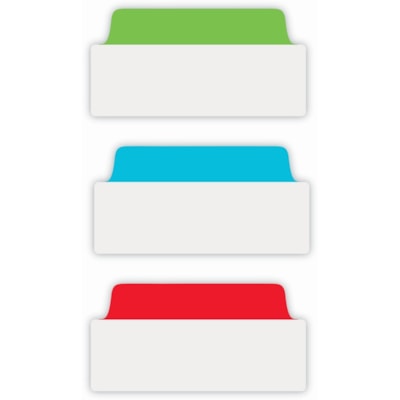 Avery® - Onglet dossier Ultra Tabs - 1152 Onglet(s) - hauteur de l'onglet 1,50 po (38,10 mm) x largeur de l'onglet 3 po (76,20 mm) - Tab Rouge Film, clair Papier, Bleu, Vert - 24 emballage - 48 / Carton PK/24  2 SIDED WRITABLE FILING 