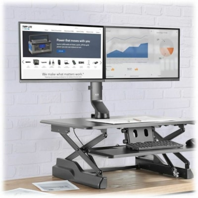 Tripp Lite series DDR1727DC Desk Mount for Monitor, Flat Panel Display, TV - Black - 2 Display(s) Supported - 27" Screen Support - 15.43 lb (7000 g) Load Capacity - 75 x 75, 100 x 100 - Steel  MNT 