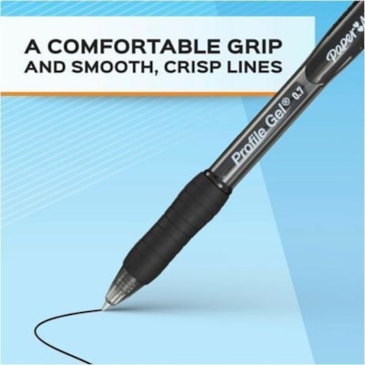 Paper Mate Profile Gel Pen - 0.7 mm (0.03") Medium Pen Point - Retractable - Black, Blue, Red, Assorted Ink - Gel-based - Assorted Barrel - 4 / Pack  