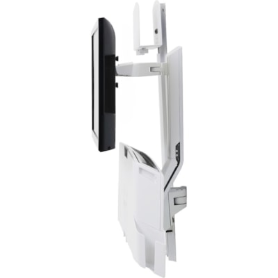 Ergotron StyleView Wall Mount for Keyboard, Monitor, Bar Code Scanner, Mouse, CPU, Wrist Rest, LCD Display - White - Height Adjustable - 24" Screen Support - 32 lb (14514.96 g) Load Capacity - 75 x 75, 100 x 100 - VESA Mount Compatible - Aluminum, Plastic FACE  PRE-CONFIGURATION  SMALL  CPU HOLDER  INCLUDE