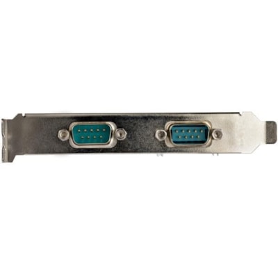 StarTech.com 2-port PCI Express RS232 Serial Adapter Card - PCIe to Dual Serial DB9 RS-232 Controller - 16950 UART - Windows and Linux - 2-port PCI Express RS232 serial controller card 16950 UART/ASIX AX99100 - Bi-directional speeds 921.6Kbps/port | 256 byte FIFO | 9th data bit - Pin 9 pwr out 5v/12  CTLR 