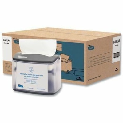Cascades PRO Tandem Tabletop Napkin Dispensers, Gray - Interfolded - 750 x Napkin - Plastic - Gray - Wall Mountable, Durable - 1 Each INTERFOLD 