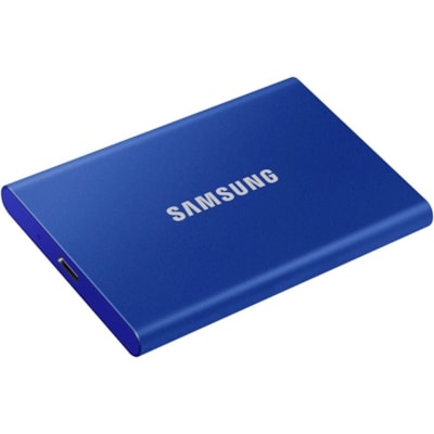 Samsung T7 MU-PC2T0R/WW 1 TB Portable Solid State Drive - External - PCI Express NVMe - Indigo Blue - Gaming Console, Desktop PC, Smartphone, Tablet Device Supported - USB 3.2 (Gen 2) Type C - 1050 MB/s Maximum Read Transfer Rate - 256-bit Encryption Standard - 3 Year Warranty PRTBL SSD-BLU 