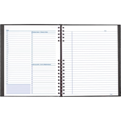 Blueline - Planificateur NotePro - Quotidien - Sheet Blanc - Bifilaire - Papier - Cover Noir - hauteur de 8,5 po (216 mm) x largeur de 10,7 po (273 mm) - Souple, Poche de rangement, Bilingue, Autocollant, Feuille d'index, Cartonné - 1 chaque BILINGUE 