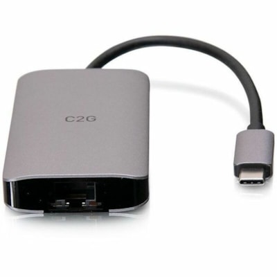 C2G - Station d'accueil C2G54456 - pour Ordinateur portable, Tablette PC - Capacité de chargement - USB Type C - 4K @30Hz, 4K, Full HD - 3840 x 2160, 1920 x 1080 - 3 x Ports USB - 1 x USB 3.0 - 1 x Ports USB Type-A - USB Type-A - 2 x Ports USB Type-C - USB Type-C - 1 x Ports RJ-45 - Ré  With HDMI  USB-A  Ethernet  a nd USB-C Power Deliv