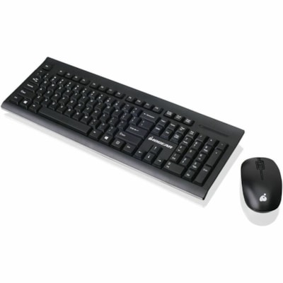 IOGEAR Long range wireless keyboard and mouse combo - USB Wireless RF - 104 Key - Black - USB Wireless RF Mouse - Black - AAA, AA - Compatible with Computer for Windows, Mac OS - 1  