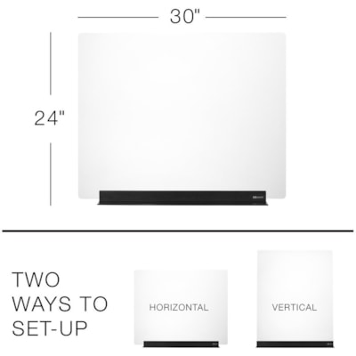 Quartet Acrylic Table Divider/Sneeze Guard - Clear - Acrylic TRANSPARENT - 30X24 IN ACRYLIC - ALUMINUM BASE