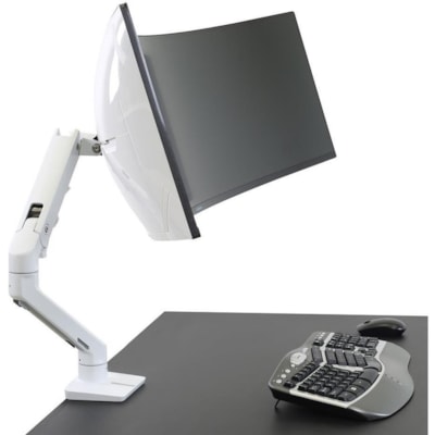 Ergotron Mounting Pivot for Monitor, Curved Screen Display, Mounting Arm - White - 1 Display(s) Supported - 49" Screen Support - 42 lb (19050.88 g) Load Capacity - 75 x 75, 100 x 100 VOT  BWT 