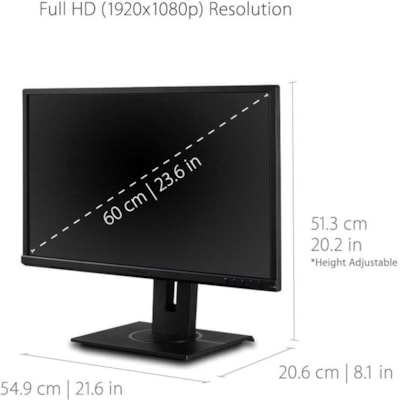 ViewSonic Graphic VG2440 24" Class Full HD LED Monitor - 16:9 - Black - 23.6" Viewable - Multi-domain Vertical Alignment (MVA) - LED Backlight - 1920 x 1080 - 16.7 Million Colors - 250 cd/m² - 5 ms - 75 Hz Refresh Rate - Speakers - HDMI - VGA - DisplayPort - USB Hub IMNTR 