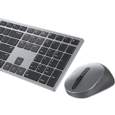 Dell Premier Multi-Device Wireless Keyboard And Mouse KM7321W - USB Wireless Bluetooth/RF - Titan Gray - USB Wireless Bluetooth/RF Mouse - Optical - 4000 dpi - Scroll Wheel - Titan Gray - Multimedia Hot Key(s) - AAA, AA - Compatible with Windows, Linux, ChromeOS, Android, Mac OS, PC  WRLS 