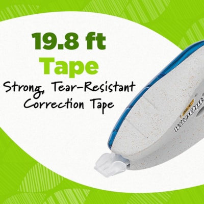 Wite-Out - Ruban correcteur Revolution Mini - longueur du ruban 19,8 pi (6,04 m) - 1 Ligne(s) - Jetable, Résistant aux déchirures, Capuchon protecteur - Blanc - 2 / emballage BIC REVOLUTION TAPE 2 PK BIC REVOLUTION TAPE 2 PK