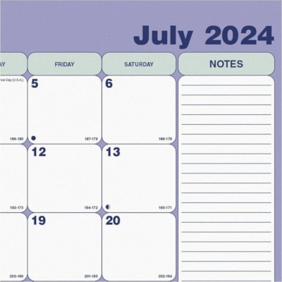 Blueline Academic Monthly Desk Pad - Academic - Monthly - 1 Year - July 2024 to July 2025 - 1 Month Single Page Layout - Desk Pad - Pressboard - Tear-off, Reinforced Corner - 1 Each  