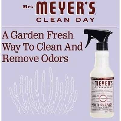Mrs. Meyer's Lavender Multi-Surface Everyday Cleaner - Ready-To-Use - 473 mL - Lavender Scent - Cruelty-free, Refillable, Paraben-free, Phthalate-free, Glycol-free, Solvent-free, Artificial Color-free - 1 Each 473ML 