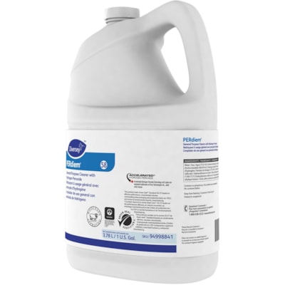 Diversey - Nettoyant à usage général avec peroxyde d'hydrogène PERdiem, 3,78 l - Concentré - 3,80 L - Kasher, Inodore, Puissant, Sans colorant, Sans parfum, Sans phosphore - clair - 1 chaque  