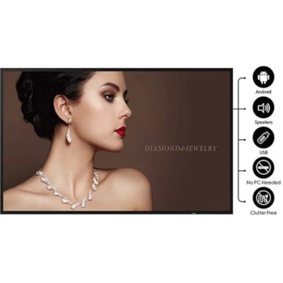 BenQ 55" 4K Smart Signage ST5501K - 55" (1397 mm) LCD - 32 GB - 3840 x 2160 - Direct LED - 350 cd/m² - 2160p - HDMI - USB - DVI - Serial - Wireless LAN - Bluetooth - Ethernet - Android - Black  MNTR 