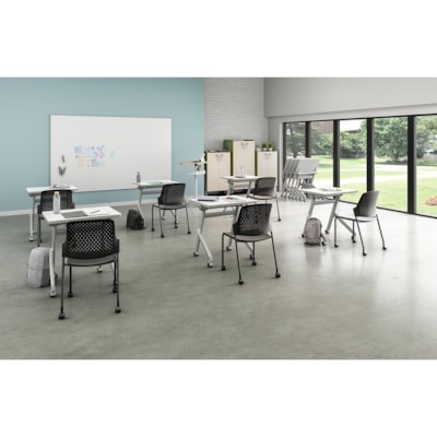 Safco Learn Nesting Rectangle Desk - Rectangle, Laminated Top - Four Leg Base - 4 Legs - 200 lb (90.72 kg) Capacity - 28" (711.20 mm) Table Top Width x 22.3" (565.15 mm) Table Top Depth - 29.5" (749.30 mm) Height - Assembly Required - High Pressure Laminate (HPL) Top Material - 1 / Carton DRY ERASE TOP 