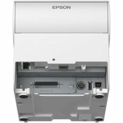 Epson OmniLink TM-T88VII Desktop Direct Thermal Printer - Monochrome - Receipt Print - Ethernet - USB - USB Host - With Cutter - White - 19.69 in/s Mono - 180 dpi - ePOS, ESC/POS, XML Emulation - For PC, SPARC, Android, iOS - 19.69 in/s (500 mm/s) Mono - 180 dpi - ePOS, ESC/POS, XML Emulation - Auto &AC;ENB9 