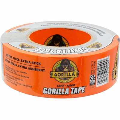Gorilla Tape - 30 yd (27.4 m) Length x 1.88" (47.8 mm) Width - Silver - 1 Each 2.88IN.X30YD TOUGH AND WIDE