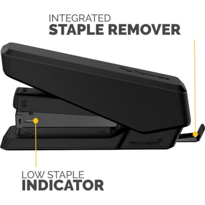 Fellowes LX850 Full Strip EasyPress Stapler - Black - Holds Upto 210 Staple - Full Strip - Black - 1 Each FULL STRIP  EFFORTLESS STAPLER 25 SHEET CAPACITY  BLACK