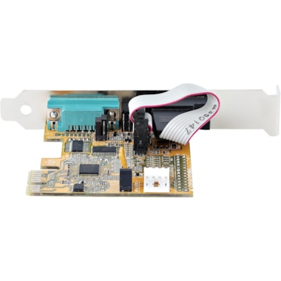 StarTech.com 2-Port PCI Express Serial Card, Dual Port PCIe to RS232 (DB9) Serial Card, 16C1050 UART, COM Retention, Windows & Linux - Connect serial RS232 (DB9) devices, using this PC Serial Card. Supports 16C1050 UART. LED lights to monitor activity on the PCI express DB9 card - The UART PCIe card  CTLR 
