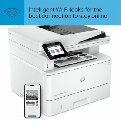 HP - Imprimante multifonction laser LaserJet Pro 4101fdw Filaires et Sans fil - Monochrome - Copieur/Télécopieur/Imprimante/Scanner - 42 ppm Impression Mono - 4800 x 600 dpi Impression - Automatique Recto/Verso - jusqu'à 80000 Pages mensuelles - Couleur Scanner à Plat Scanner  