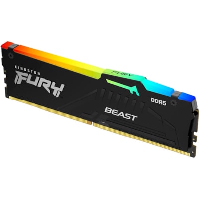 Kingston FURY Beast 64GB (2 x 32GB) DDR5 SDRAM Memory Kit - For Desktop PC, Motherboard - 64 GB (2 x 32GB) - DDR5-5600/PC5-44800 DDR5 SDRAM - 5600 MHz Dual-rank Memory - CL40 - 1.25 V - Non-ECC - Unbuffered - 288-pin - DIMM - Lifetime Warranty 40 DIMM (KIT OF 2) FURY BEAST RGB