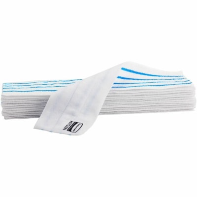 Rubbermaid Commercial HYGEN 18" Disposable Microfiber Pad - 4.75" (120.65 mm) Width x 19" (482.60 mm) Length - Disposable, Bacteria Resistant - MicroFiber, Polyester - White, Blue - 0.64 oz (18.14 g) - 50 / Pack 18" PAD 50 PADS