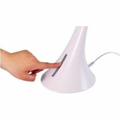 Bostitch Table Lamp - LED Bulb - Flicker-free, Flexible Neck, Adjustable Brightness, Touch Sensitive Control Panel, Color Temperature Setting, USB Powered, Dimmable - 400 lm Lumens - Silicone - Desk Mountable, Table Top - White - for Desk, Crafting, Studying, Tablet, Smart Watch 3 ADJUSTABLE COLOR MODES WHITE FINISH  W/USB PORT