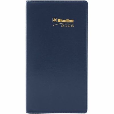 Blueline 2026 18-Month Monthly Pocket Planner - July-December - 6-1/2" x 3-1/2" - Assorted Colours - Bilingual - Pocket - Monthly - 18 Month - July 2025 to December 2026 - 1 Month Double Page Layout - 3 1/2" (88.90 mm) x 6 1/2" (165.10 mm) Sheet Size - Stitched - Assorted - Vinyl, Paper - Holiday Li  