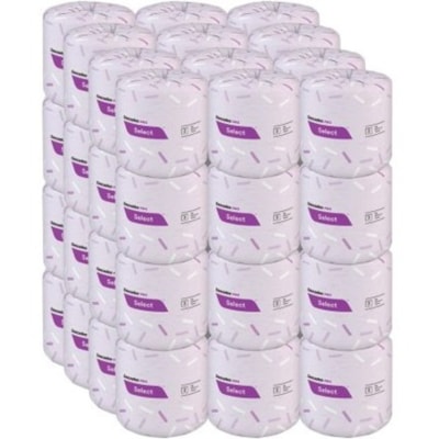 Cascades PRO Select Bathroom Tissue - 2 Ply - 4" (101.60 mm) Width x 3.20" (81.28 mm) Length - 500 Sheets/Roll - 4.25" (107.95 mm) Roll Diameter - 1.64" (41.66 mm) Core - White - Fiber - 48 / Pack 500 SHEETS  2 PLY  4 X 3.2 CASCADES PRO SELECT
