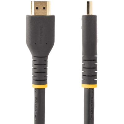 StarTech.com 10m (30ft) Active HDMI Cable, HDMI 2.0 4K 60Hz UHD, Rugged HDMI Cord w/ Aramid Fiber, Heavy-Duty High Speed HDMI 2.0 Cable - 30ft Active HDMI 2.0 Cable with Ethernet supports 4K 60Hz - Built-in amplifier - Directional cable with source/display labels - Heavy-duty 28AWG HDMI cord with TP  ADAP 