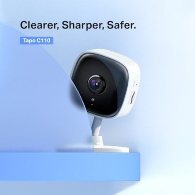 Tapo TAPO C110 3 Megapixel HD Network Camera - 30 ft (9.14 m) Night Vision - H.264 - 2304 x 1296 Fixed Lens - 15 fps - Alexa, Google Assistant Supported  WRLS 